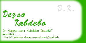 dezso kabdebo business card